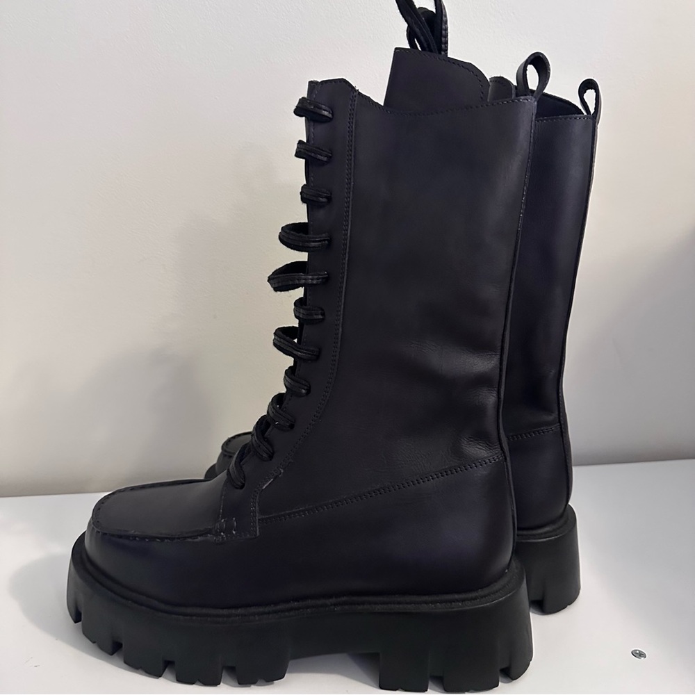 Free People Charcoal Lace Up Boots - Picture 9 of 11